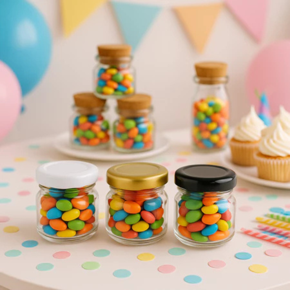 Kit Potinho De Vidro 40ml Tampa Metálica 